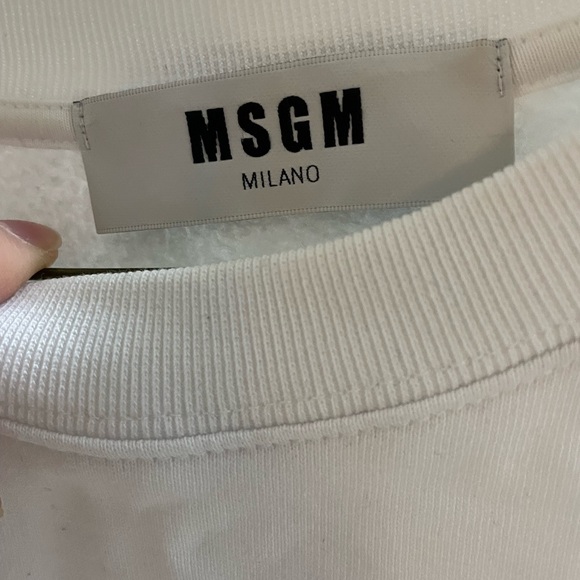 MSGM Women Colorblock Sweatshirt - White, Pink, and Blue - Picture 2 of 4